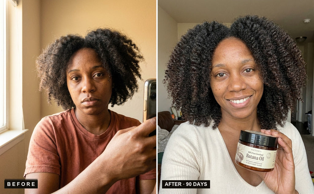 Customer photo, before and after 90 days of use. Individual results vary.
